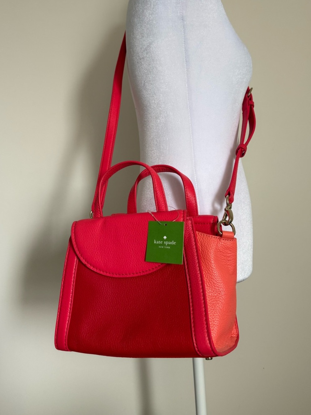 Kate Spade Red Crossbody Bag Small Adrian cobble hill red rink and peach NWT